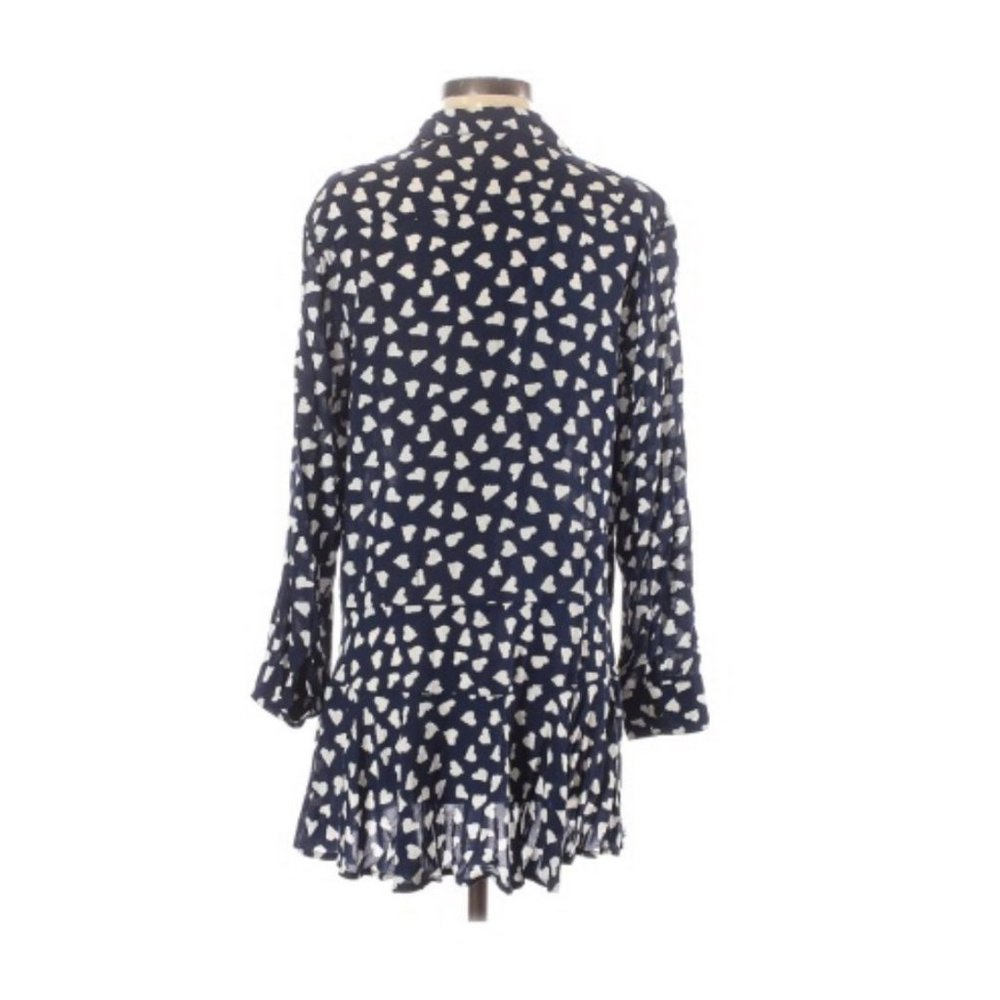 ANTHROPOLOGIE 11.1 Tylho Navy Blue Heart Tunic - Picture 3 of 3